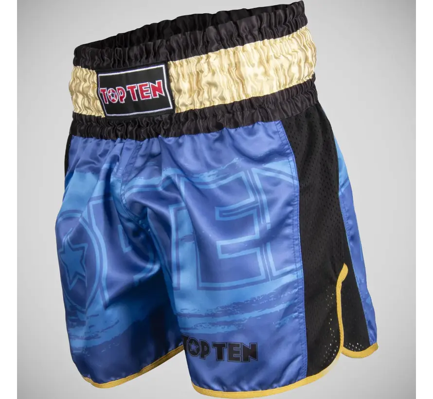 Top Ten Power Ink kickbokshort blauw/goud