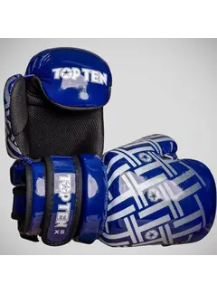 Top Ten Blauw/witte Top Ten Superlight Prism glanzende Pointfighter-handschoenen