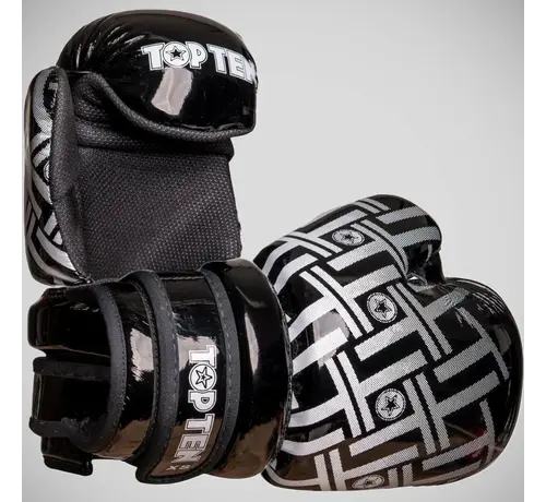 Top Ten Zwart/witte Top Ten Superlight Prism glanzende Pointfighter-handschoenen