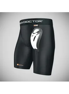 Shock Doctor Zwarte Shock Doctor Core compressieshort/Bioflex-cup