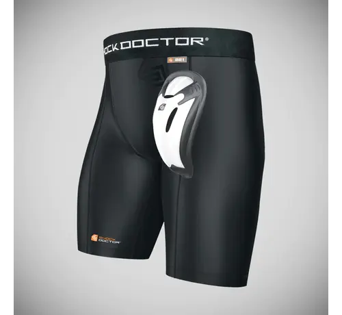 Shock Doctor Zwarte Shock Doctor Core compressieshort/Bioflex-cup