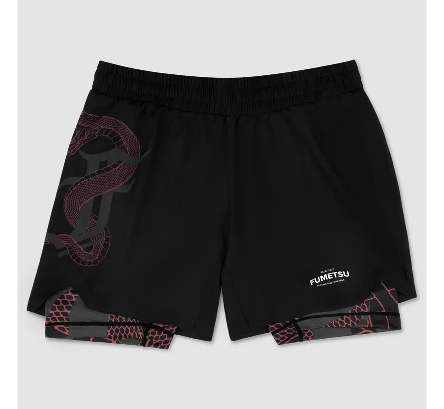Zwart/rode Fumetsu Anaconda vechtshort met dubbele laag