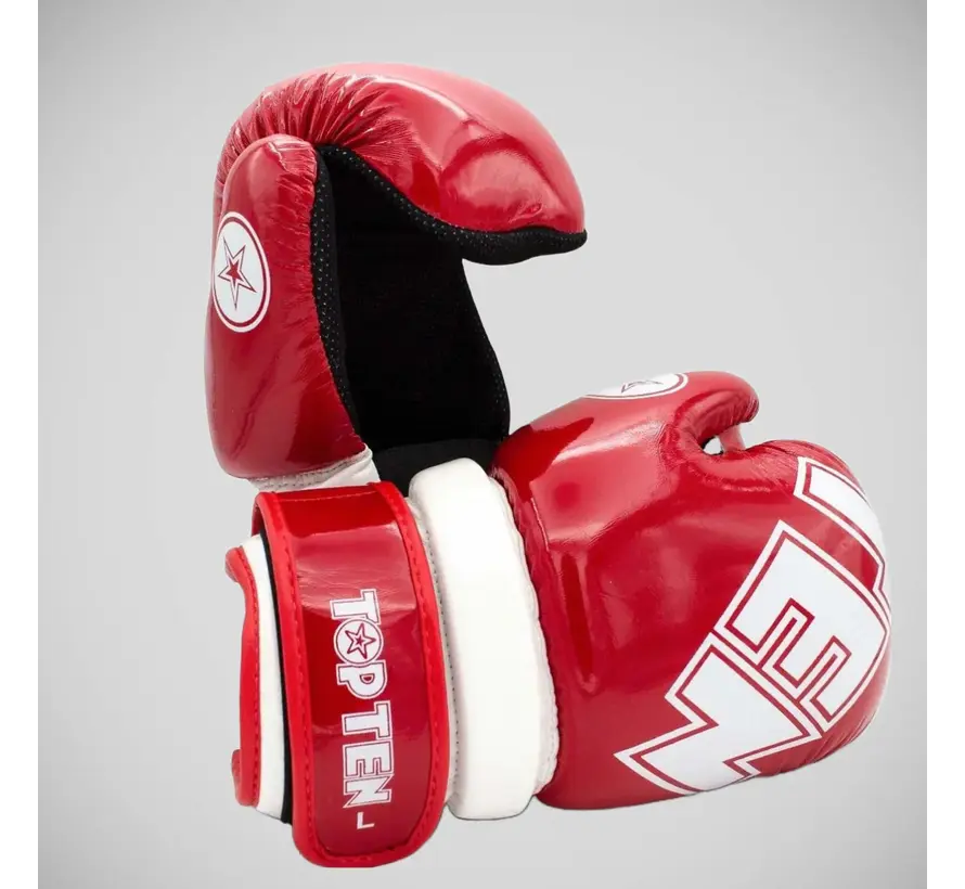 Rood/witte Top Ten glanzende handschoenen