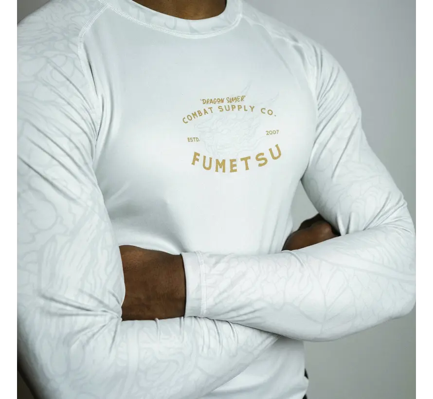 Fumetsu Dragon Slayer Rashguard met lange mouwen Wit/Zwart/Goud