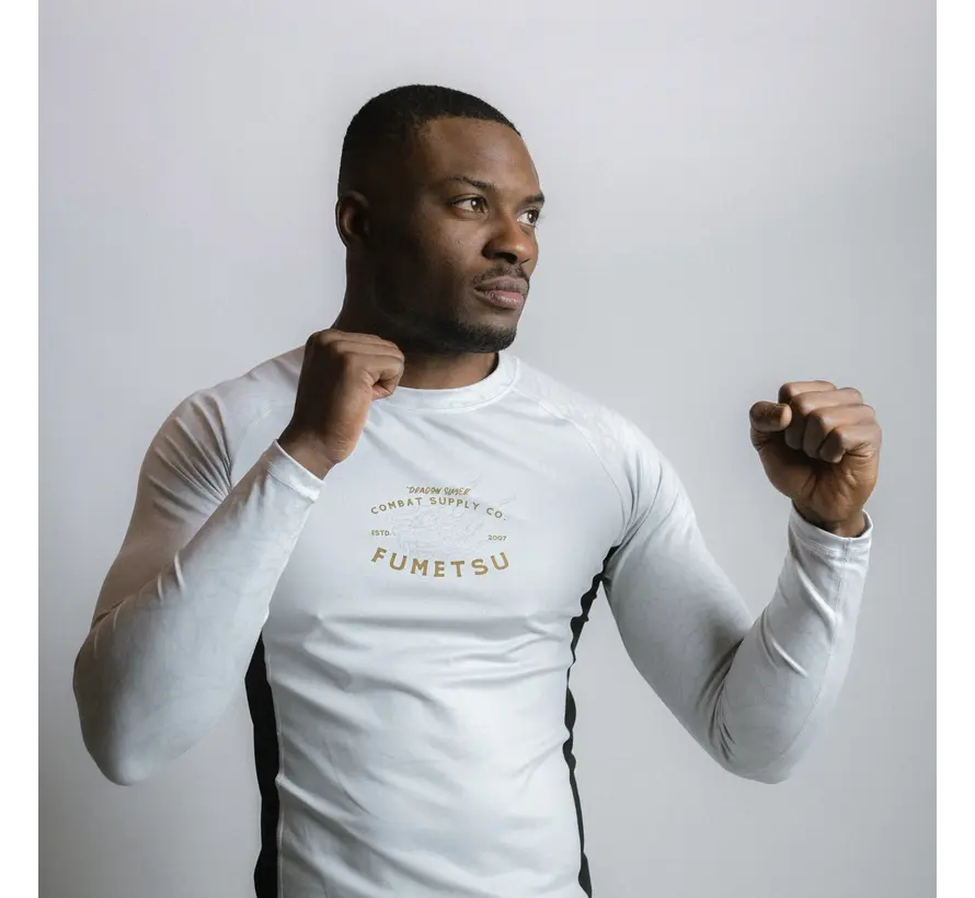 Fumetsu Dragon Slayer Rashguard met lange mouwen Wit/Zwart/Goud