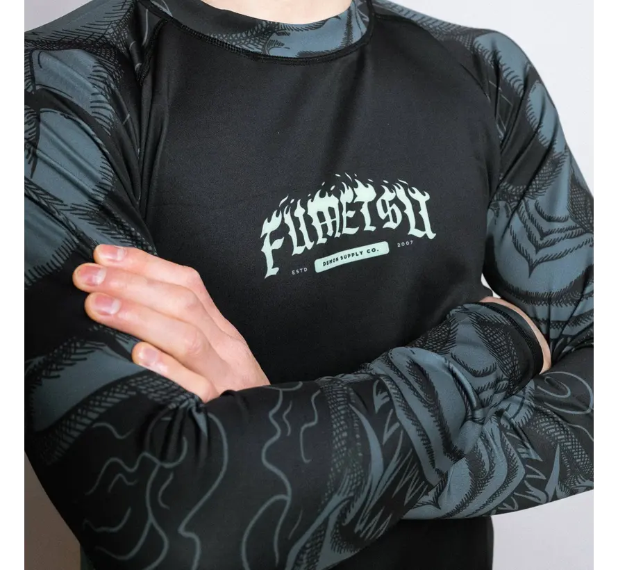 Fumetsu Oni Rashguard met lange mouwen Zwart/Blauw/Mint