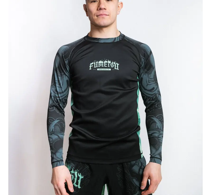 Fumetsu Oni Rashguard met lange mouwen Zwart/Blauw/Mint