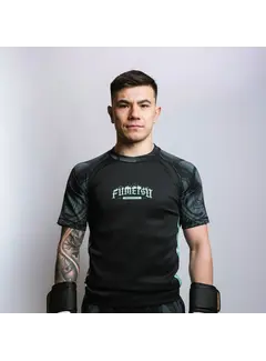 Fumetsu Fumetsu Oni rashguard met korte mouwen, zwart/blauw/mint