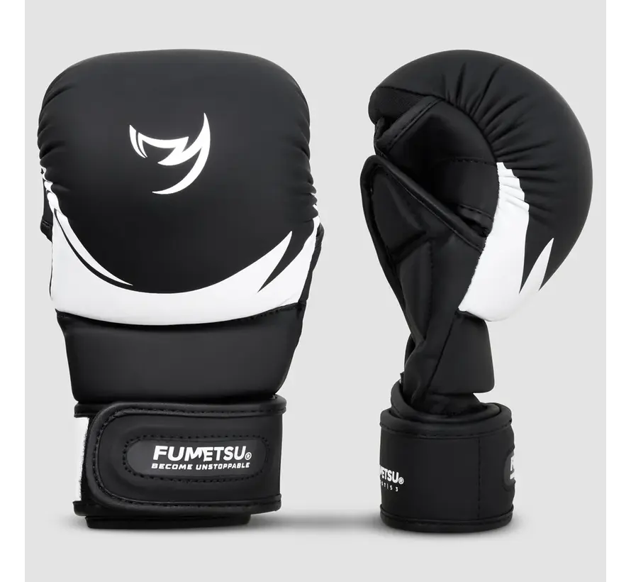 Zwart/witte Fumetsu Ghost S3 MMA-sparringhandschoenen