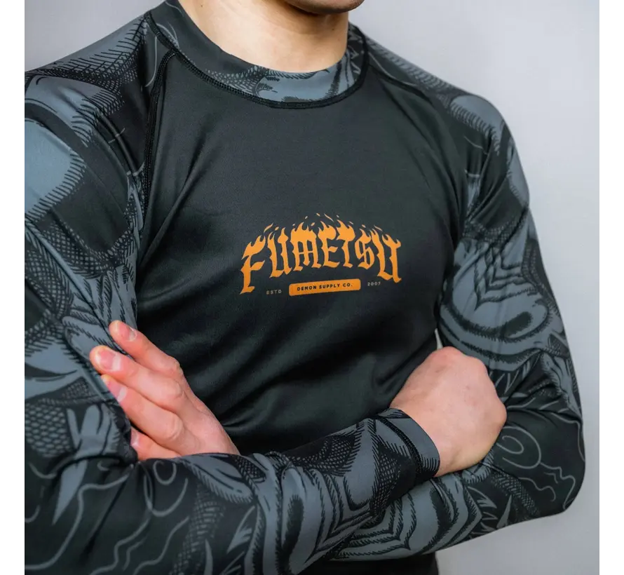Fumetsu Oni Rashguard met lange mouwen Zwart/Grijs/Brons