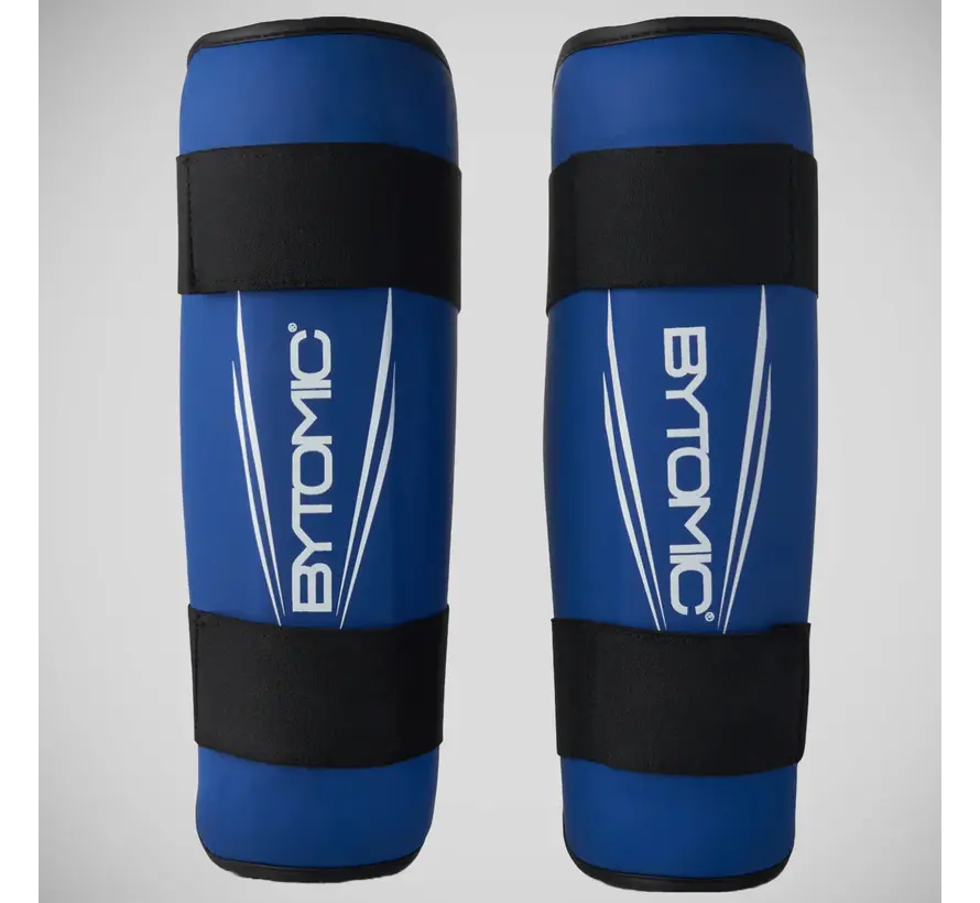 Blauw/witte Bytomic Axis V2 scheenbeschermers