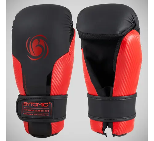 Bytomic Rood/zwarte Bytomic Performer Carbon Evo Pointfighter-handschoenen