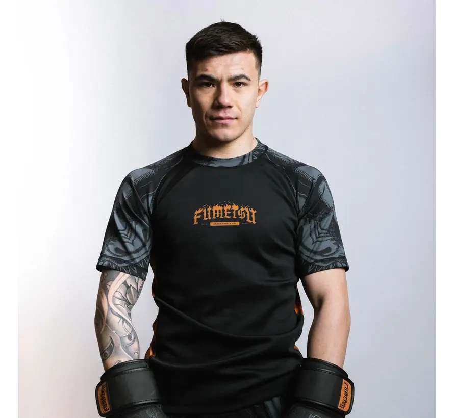 Fumetsu Oni rashguard met korte mouwen, zwart/grijs/brons