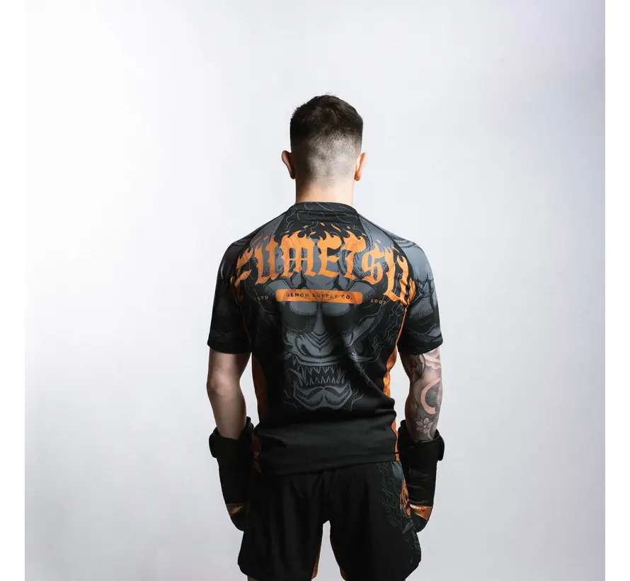 Fumetsu Oni rashguard met korte mouwen, zwart/grijs/brons