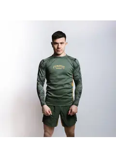 Fumetsu Fumetsu Oni Rashguard met lange mouwen, kaki/goud/zwart