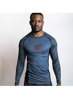 Fumetsu Fumetsu Dragon Slayer Rashguard met lange mouwen Blauw/Zwart/Rood