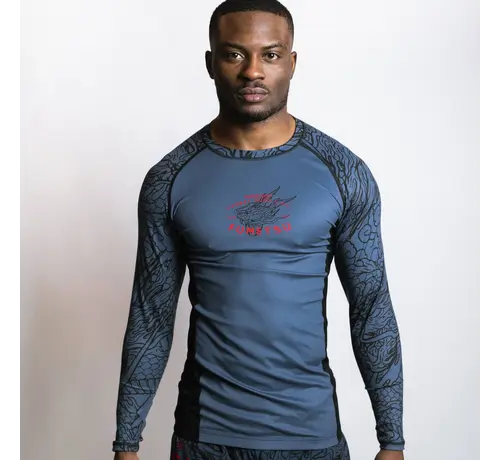 Fumetsu Fumetsu Dragon Slayer Rashguard met lange mouwen Blauw/Zwart/Rood