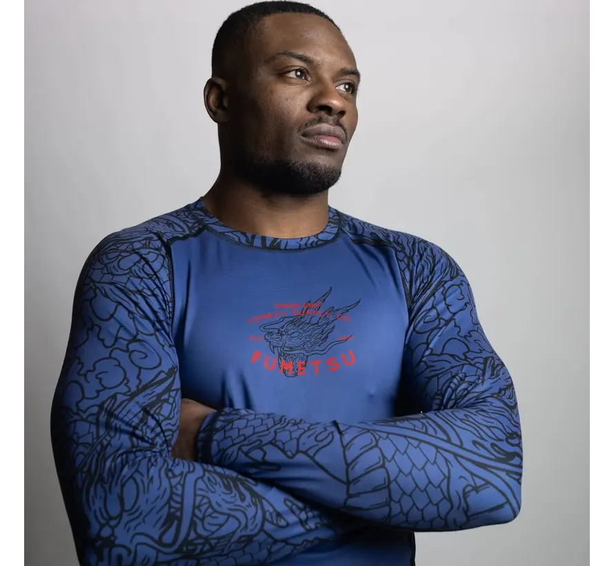Fumetsu Dragon Slayer Rashguard met lange mouwen Blauw/Zwart/Rood