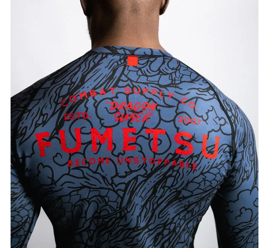 Fumetsu Dragon Slayer Rashguard met lange mouwen Blauw/Zwart/Rood