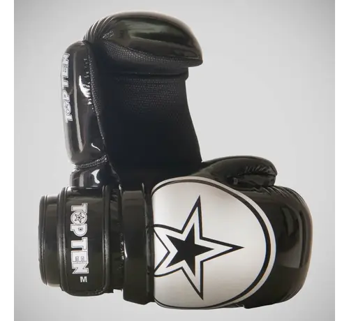 Top Ten Zwart/witte Top Ten Glossy Block Star Pointfighter-handschoenen