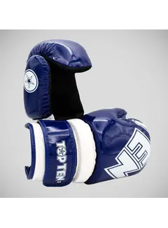 Top Ten Blauw/witte Top Ten glanzende Block Pointfighter-handschoenen