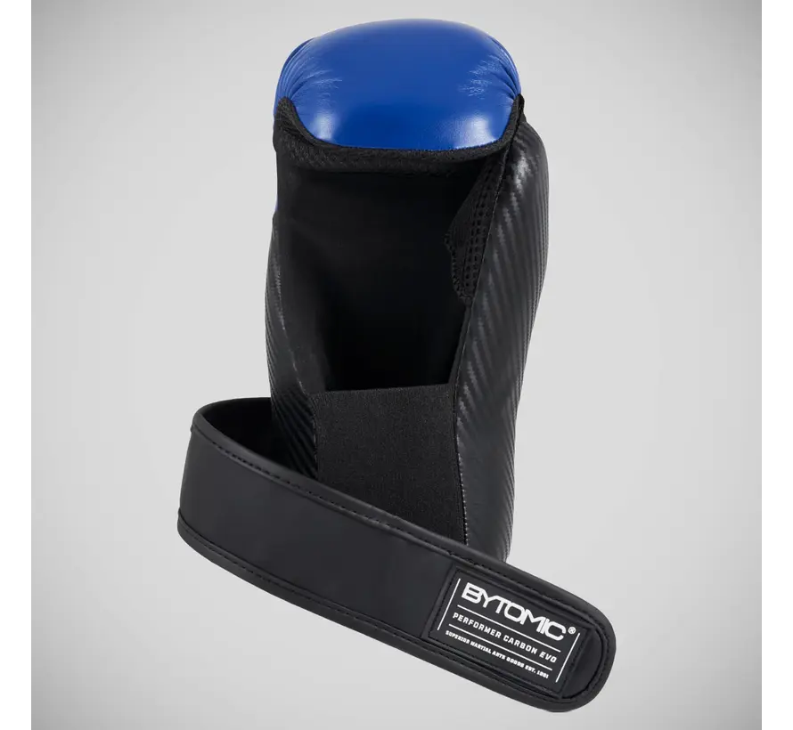 Zwart/blauwe Bytomic Performer Carbon Evo Pointfighter handschoenen