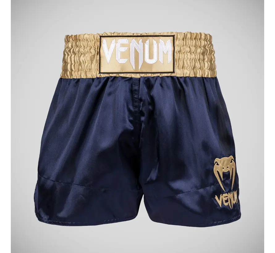 Venum Classic Muay Thai-short marineblauw/goud