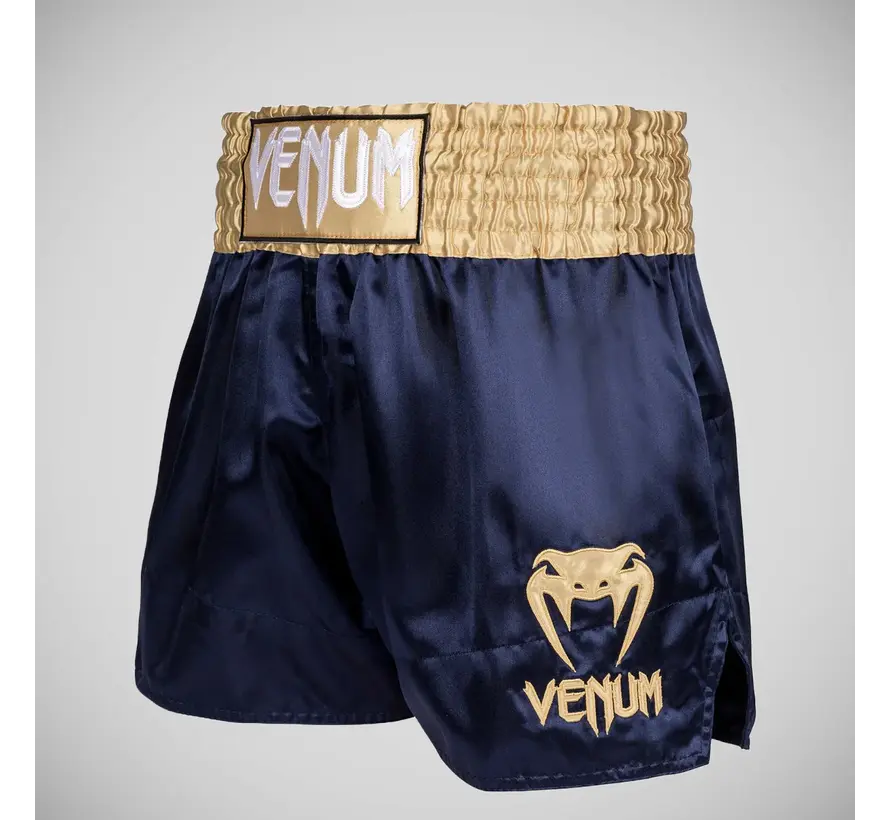 Venum Classic Muay Thai-short marineblauw/goud