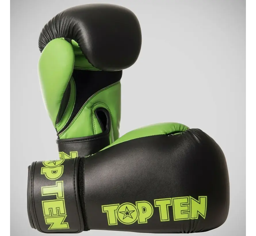 Zwart/groene Top Ten XLP-bokshandschoenen