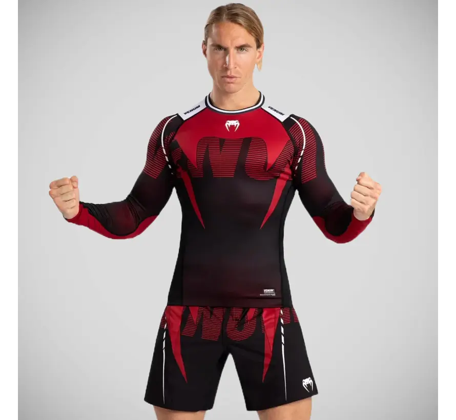 Venum Adrenaline Rashguard met lange mouwen, zwart/rood