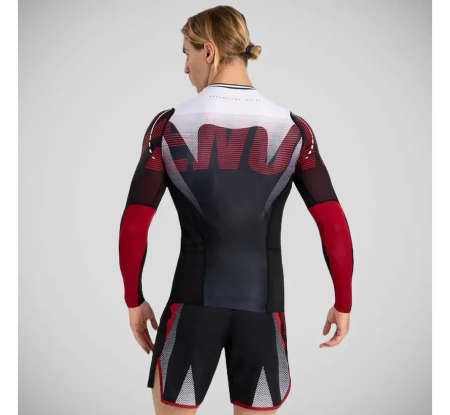 Venum Adrenaline Rashguard met lange mouwen, zwart/rood