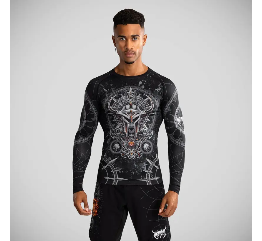 Venum Gladiator 5.0 Rashguard met lange mouwen, zwart/zilver