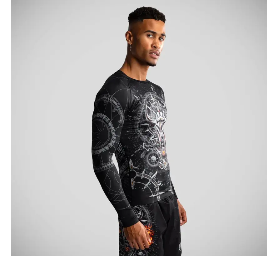 Venum Gladiator 5.0 Rashguard met lange mouwen, zwart/zilver