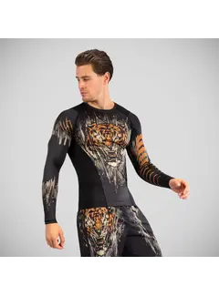 Venum Venum Tiger Rashguard met lange mouwen, zwart/oranje