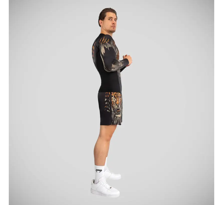 Venum Tiger Rashguard met lange mouwen, zwart/oranje