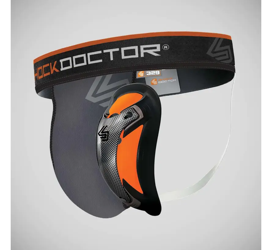 Grijze Shock Doctor UltraPro-beschermer/Ultra Carbon Flex-cup