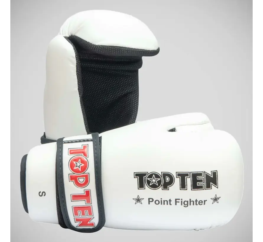 Witte Pointfighter-handschoen met tien vingers
