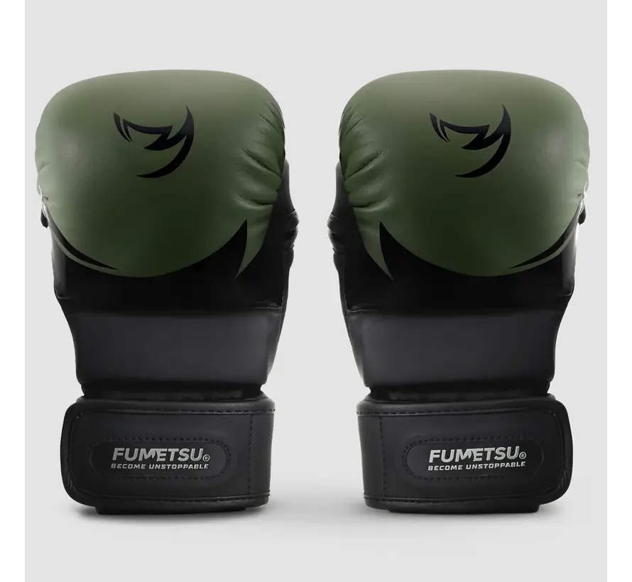 Khaki/zwarte Fumetsu Ghost S3 MMA-sparringhandschoenen voor kinderen