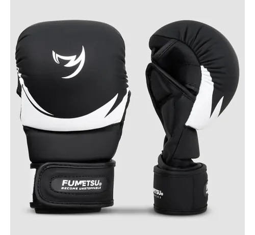 Fumetsu Zwart/witte Fumetsu Ghost S3 MMA-sparringhandschoenen voor kinderen