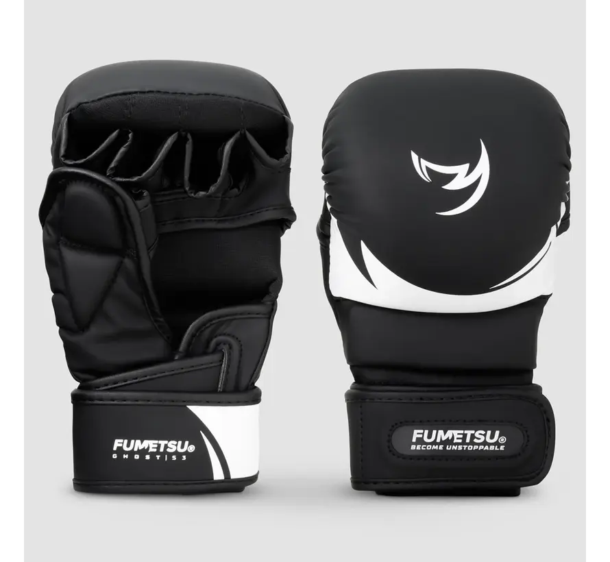 Zwart/witte Fumetsu Ghost S3 MMA-sparringhandschoenen voor kinderen