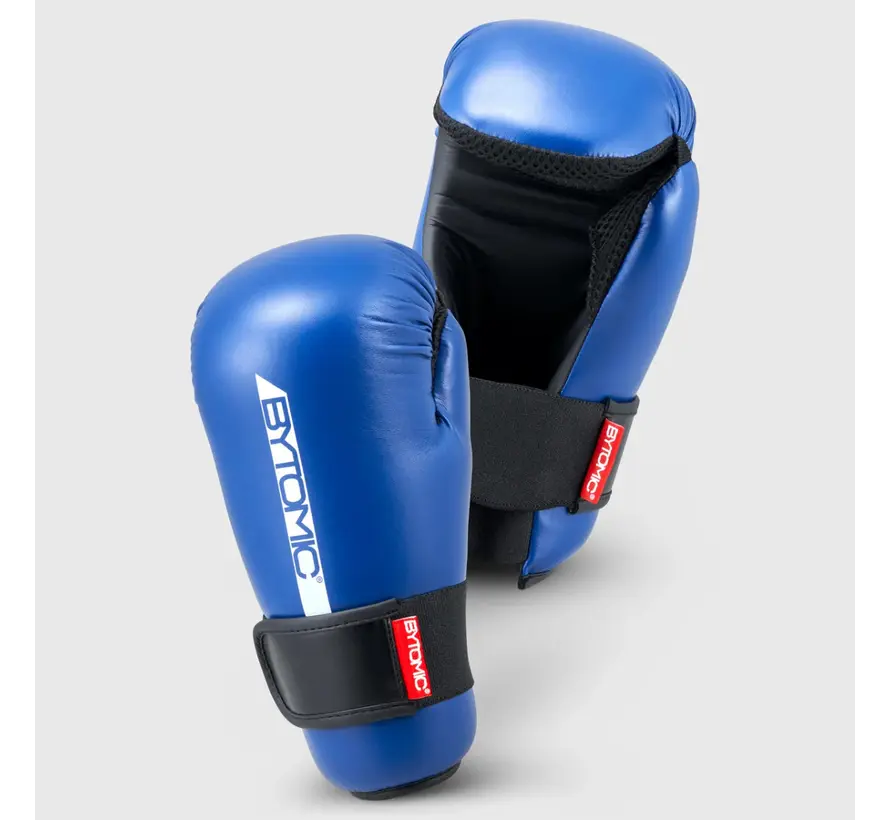 Blauw/witte Bytomic Red Label Pointfighter-handschoenen