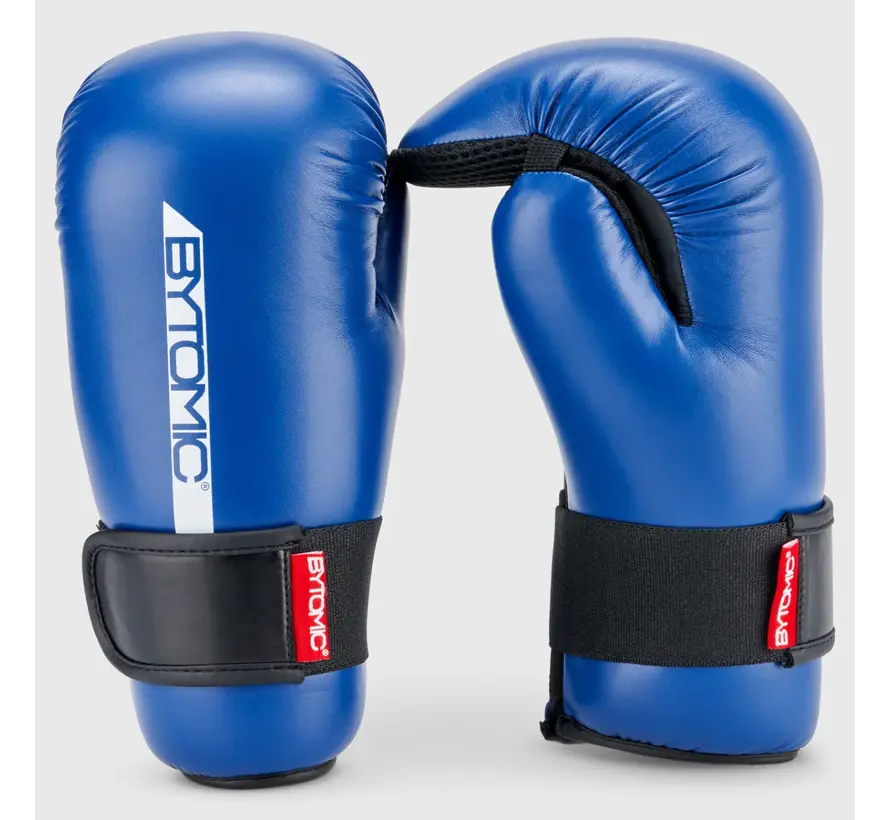 Blauw/witte Bytomic Red Label Pointfighter-handschoenen