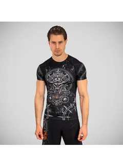 Venum Venum Gladiator 5.0 Rashguard met korte mouwen, zwart/zilver