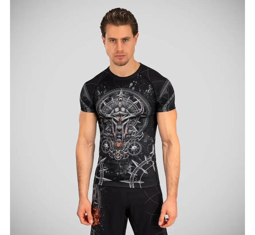 Venum Gladiator 5.0 Rashguard met korte mouwen, zwart/zilver