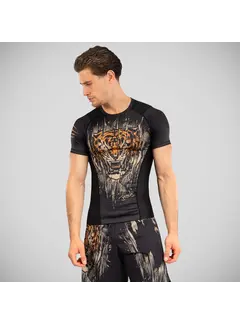 Venum Venum Tiger rashguard met korte mouwen, zwart/oranje