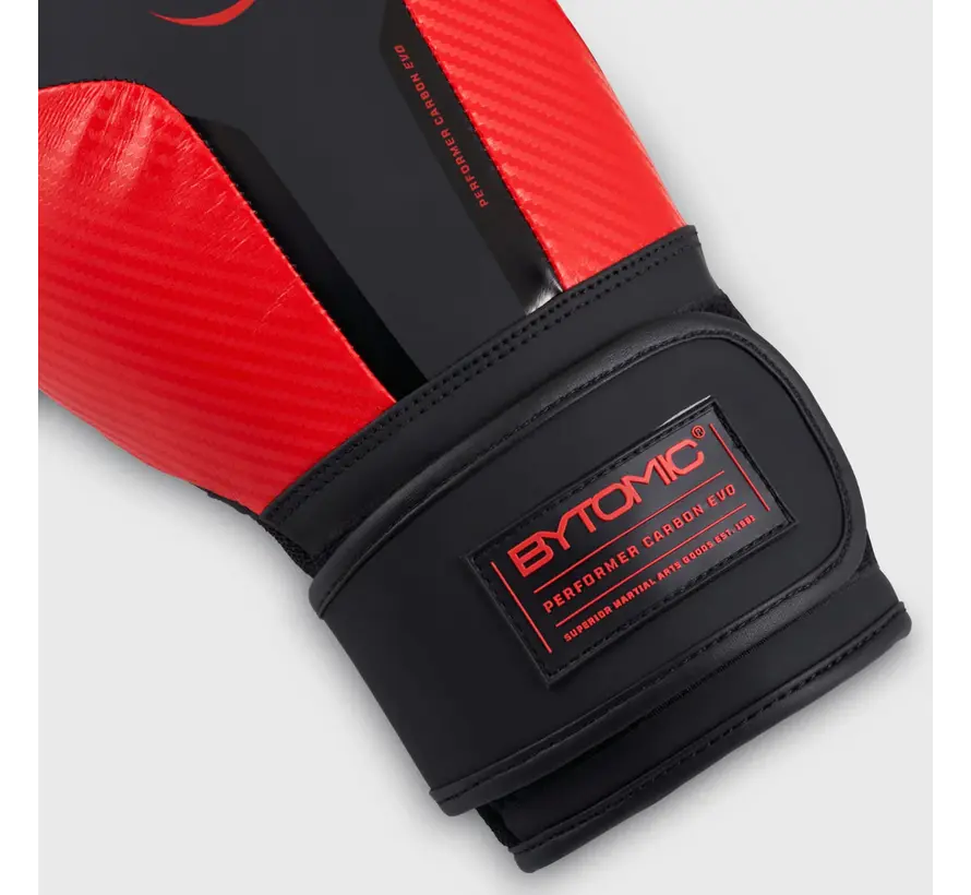 Zwart/rode Bytomic Performer Carbon Evo-bokshandschoenen