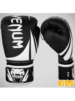 Venum Zwart/witte Venum Challenger 2.0 bokshandschoenen voor kinderen