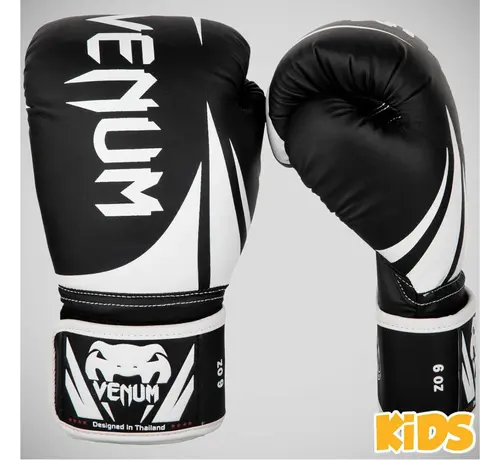 Venum Zwart/witte Venum Challenger 2.0 bokshandschoenen voor kinderen