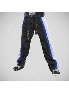 Top Ten Zwart/witte top 10 mesh-kickbokshosen voor volwassenen