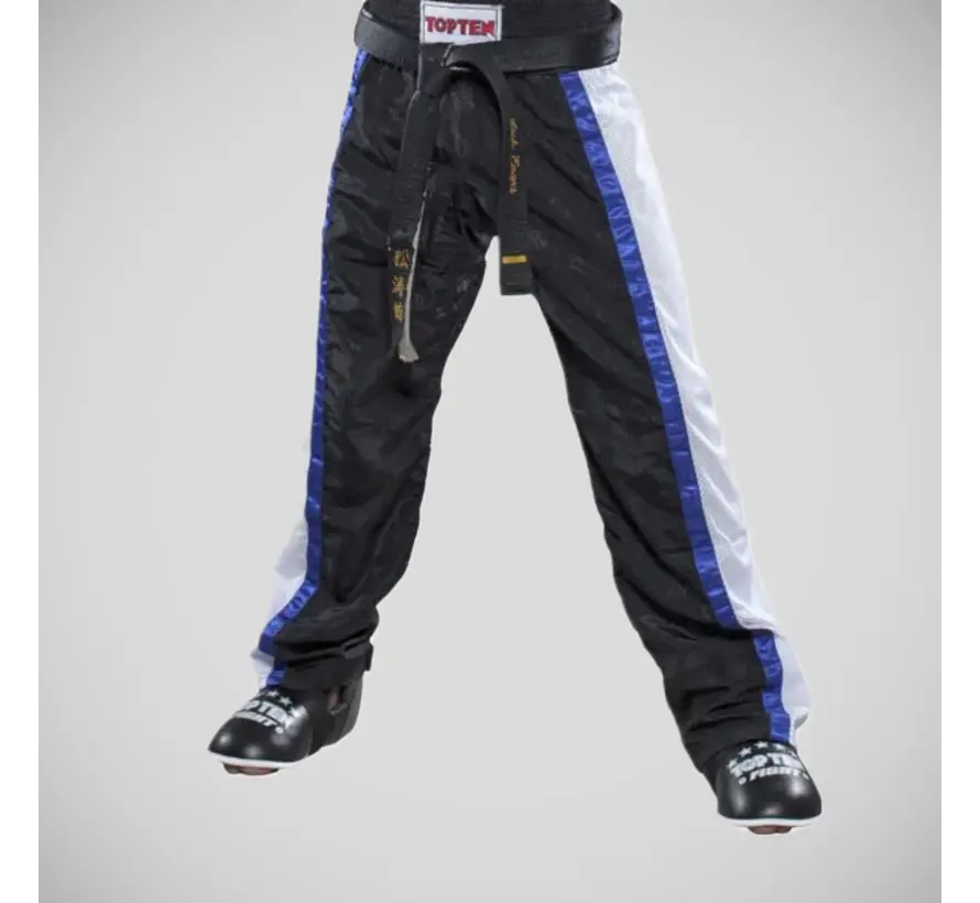 Zwart/witte top 10 mesh-kickbokshosen voor volwassenen